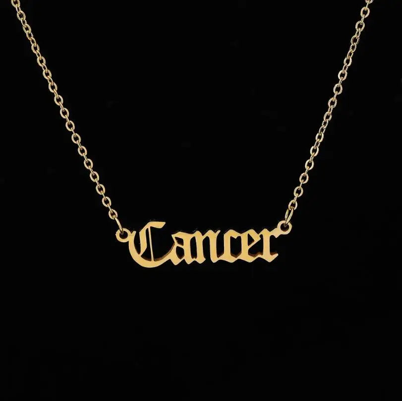 Stainless Steel 12 Zodiac Constellation Necklaces Letter