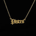 Stainless Steel 12 Zodiac Constellation Necklaces Letter
