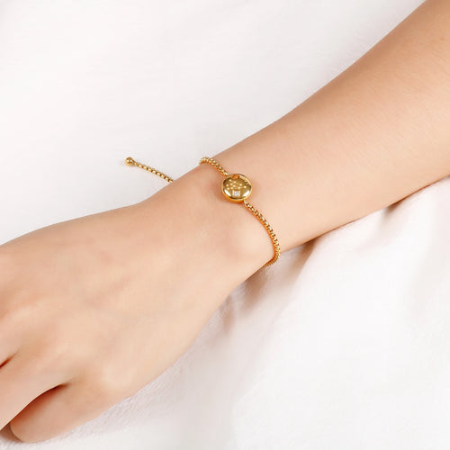 New Charm Gold Color Rhinestone 12 Constellation Adjustable Bracelet Shiny Micro Pave Zircon Zodiac Jewelry Christmas Gift