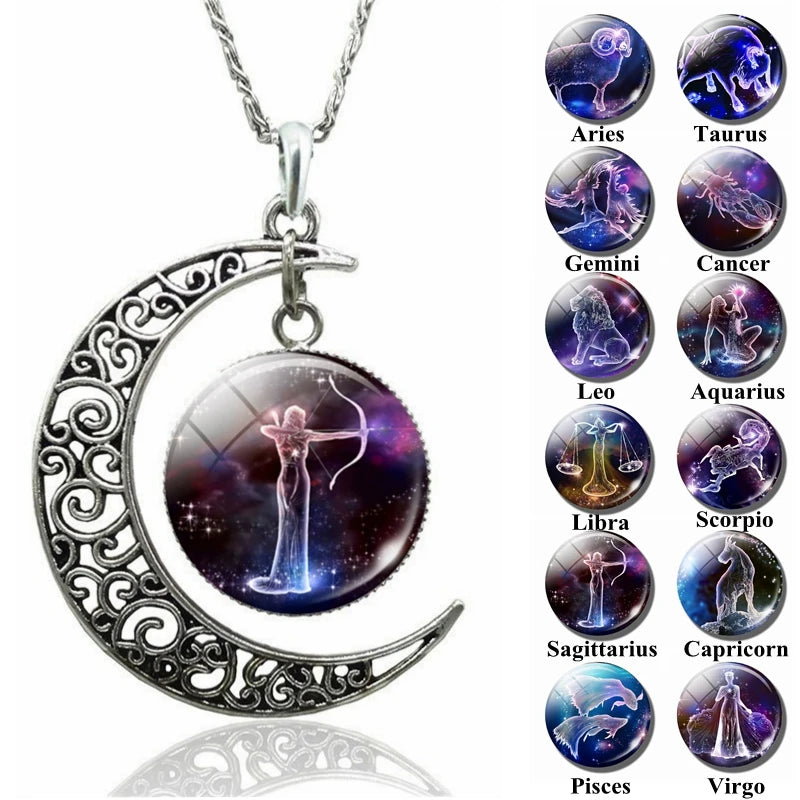 12 Constellation Necklace Zodiac Signs